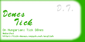 denes tick business card